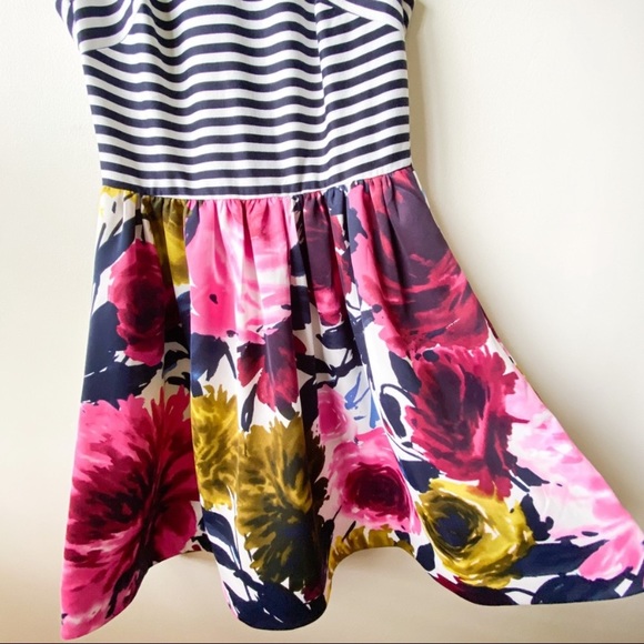 Just Taylor Colorful Striped Floral Dress Size 8 - Picture 3 of 4